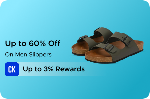 Amazon: Upto 60% Off on Men Slippers + Upto 3% Rewards CashKaro Cashback